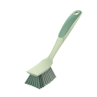 MR.SIGA Dish Brush with Non Slip Handle Built-in Scraper