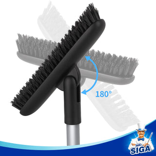 MR.SIGA Heavy Duty Grout Scrub Brush with Long Handle, Shower Floor Scrubber for Cleaning