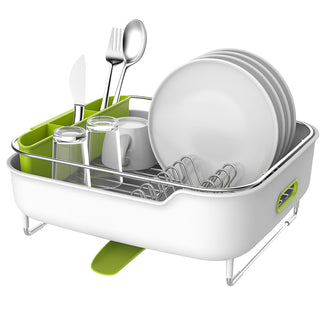 Premium Stainless Steel Dish Drying Rack with Swivel Spout– Medium