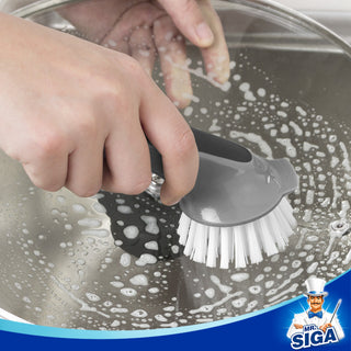 MR.SIGA Pot and Pan Cleaning Brush, Dish Brush for Kitchen