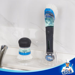 MR.SIGA Soap Dispensing Dish Brush Storage Set Kitchen Brush with Holder  for