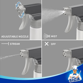 MR.SIGA 洗浄液用の16オンスの空のプラスチックスプレーボトル