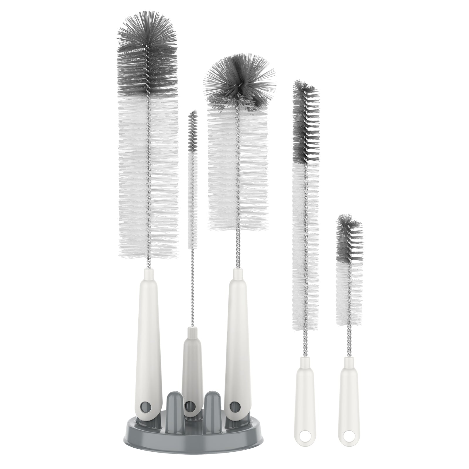 MR.SIGA 5 Pack Bottle Brush Cleaning Set with Storage Holder - Thumbnail 4