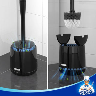 MR.SIGA Escova e suporte para vaso sanitário, preto