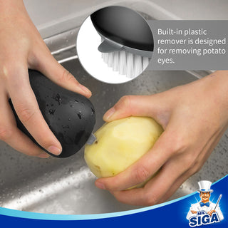 MR.SIGA Brosse de nettoyage pour fruits et légumes avec prise confortable antidérapante