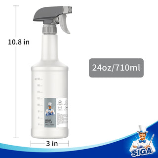 MR.SIGA Botellas de spray de plástico vacías de 24 oz para soluciones de limpieza
