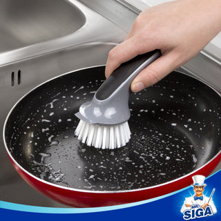 MR.SIGA Cepillo de limpieza de ollas y sarténes, cepillo para platos para cocina