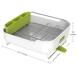 Premium Stainless Steel Dish Drying Rack with Swivel Spout– Medium