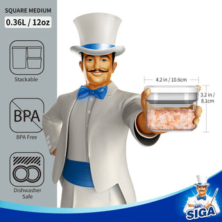 MR.SIGA  Recipiente hermético de armazenamento de alimentos, 360ml / 12.2oz, pequeno
