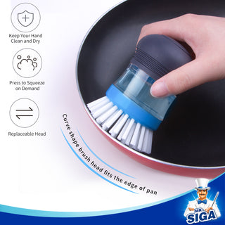 Soap Dispensing Dish Palm Brush Cleaning Dish Brush Handheld Dish Scrubber  Pot Pan Sink Brush Kitchen Cleaning Tools