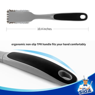 MR.SIGA Dish Brush with Non Slip Handle Built-in Scraper