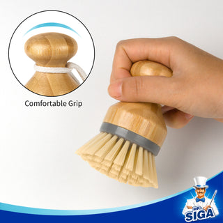 MR.SIGA Escova de palma de bambu, escova de esfoliação para pratos panelas panelas de cozinha pia de limpeza
