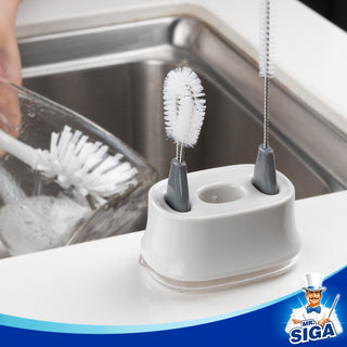 MR.SIGA Ensemble de nettoyage de brosse à bouteille d’eau avec support de rangement