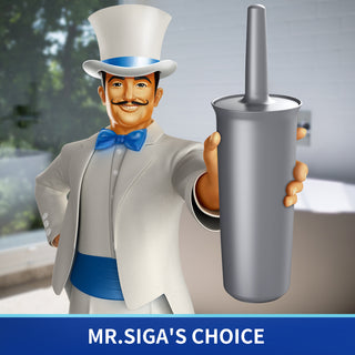 MR.SIGA Cepillo de inodoro y soporte para baño, gris