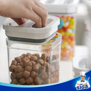 MR.SIGA 4 Pack Airtight Food Storage Container Set, BPA Free Kitchen Pantry  Organization Canisters, One-handed Airtight Cereal Snack Candy Storage