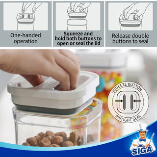 MR.SIGA 4パック気密食品保存容器セット、1L / 33.8oz、ミディアム