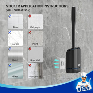 MR.SIGA Brosse de toilette Premium flexible avec support